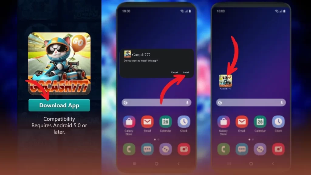 Androi Install App Gocash777 Casino